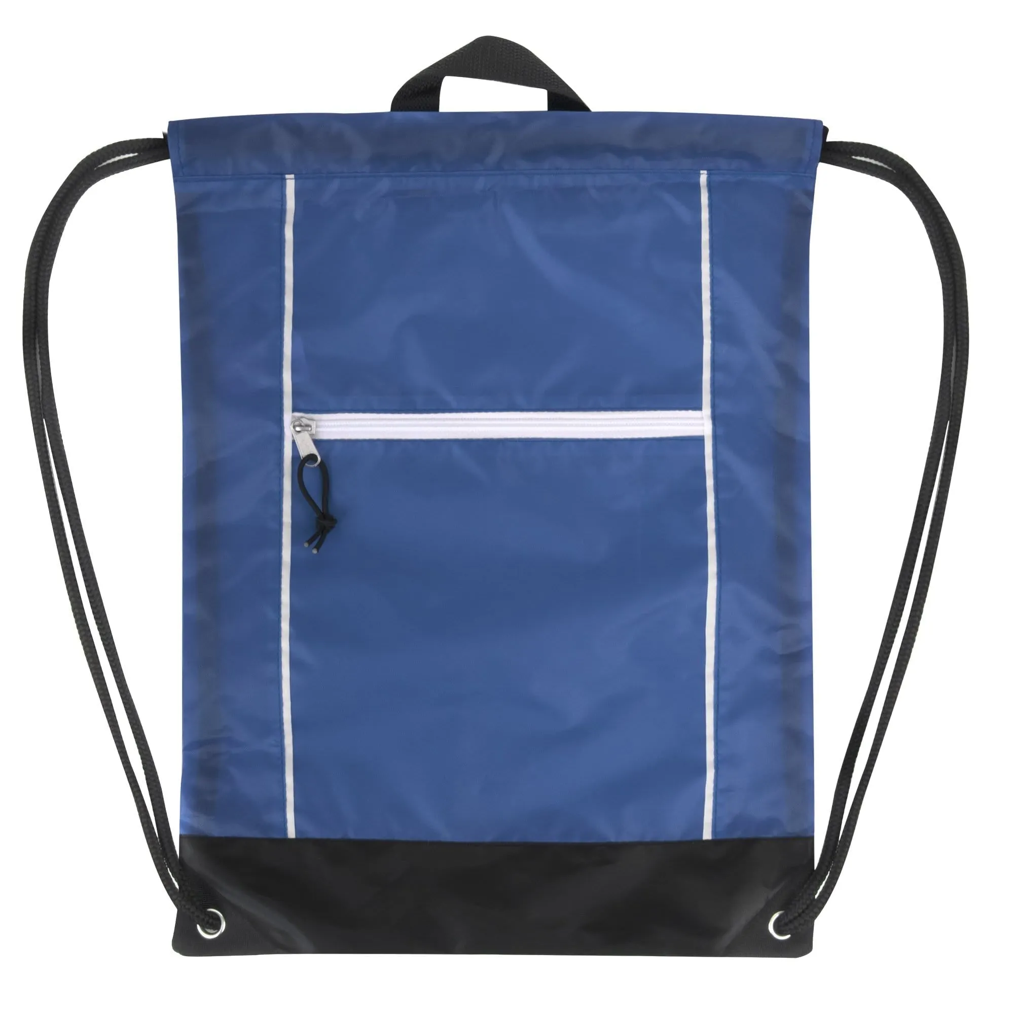 18 Inch Front Zippered Drawstring Bag - 3 Colors
