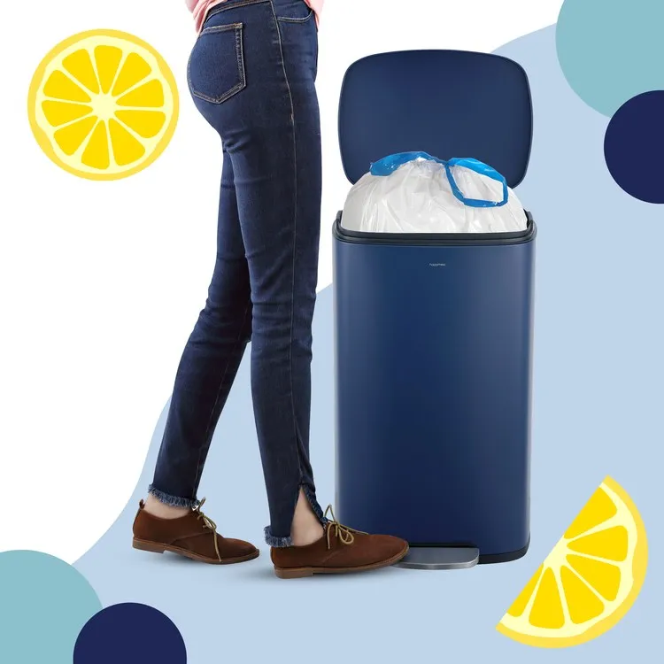 8-Gallon Lemon-Scented Drawstring Trash Can Liners (60-Count 3-Packs of 20 Liners) - White
