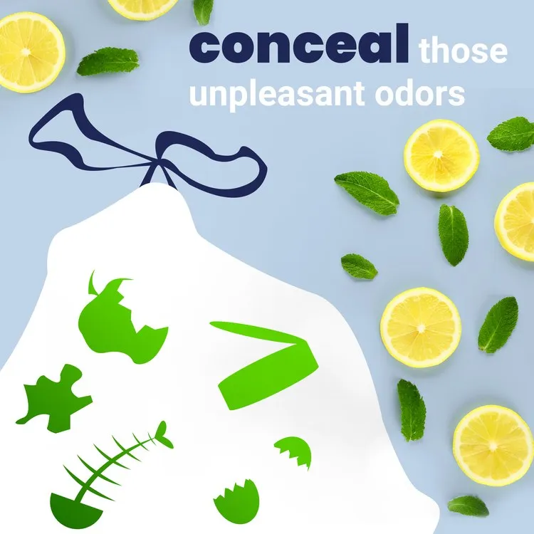 8-Gallon Lemon-Scented Drawstring Trash Can Liners (60-Count 3-Packs of 20 Liners) - White