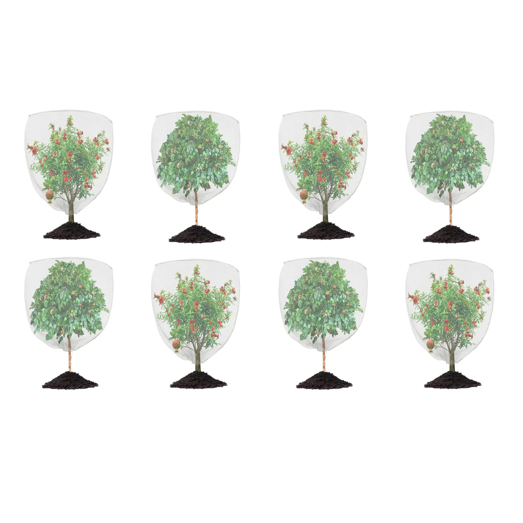 ACBungji 8 Packs Plant Netting with Drawstring Protect Garden Blueberry Bushes Citrus Tomato, 2.62 * 3.28ft Bird Bugs Insect Barrier Netting Mesh Bag for Protective Cover Trees Fruits Vegetables