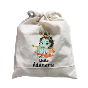 Artistic Krishna Playing Flute with Cow Little Addname Satchel