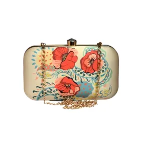 Artklim Red Floral Printed Clutch