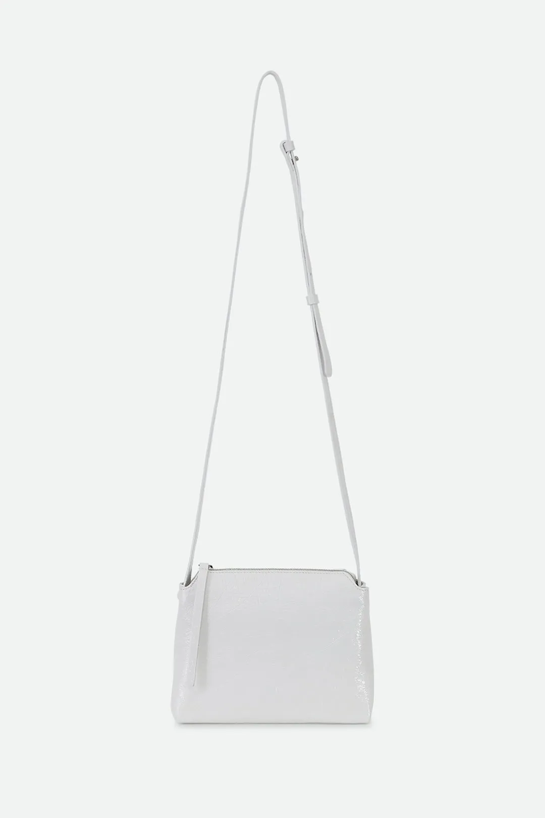 BRIDGET ITALIAN PATENT LEATHER CROSSBODY BAG IN WHITE