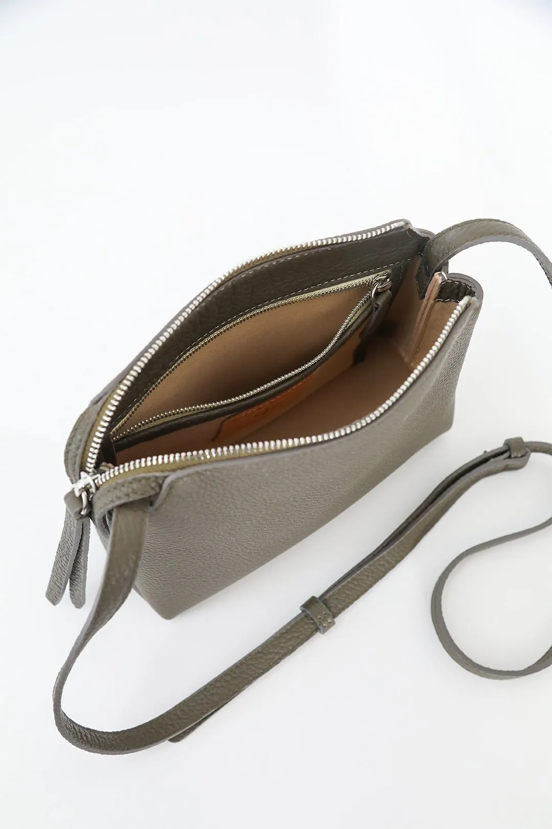 BRIDGET ITALIAN PATENT LEATHER CROSSBODY BAG IN WHITE