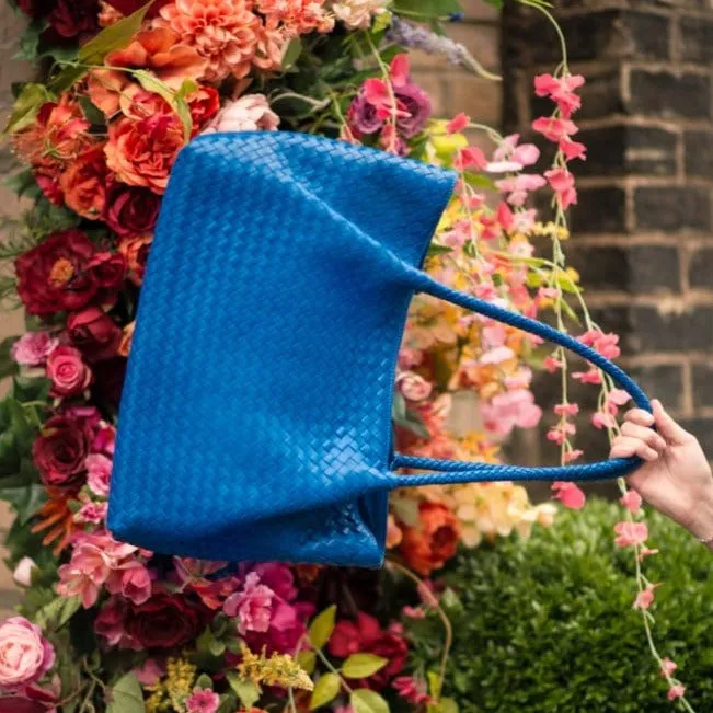 Cassidy Woven Slouchy Bag - Cobalt