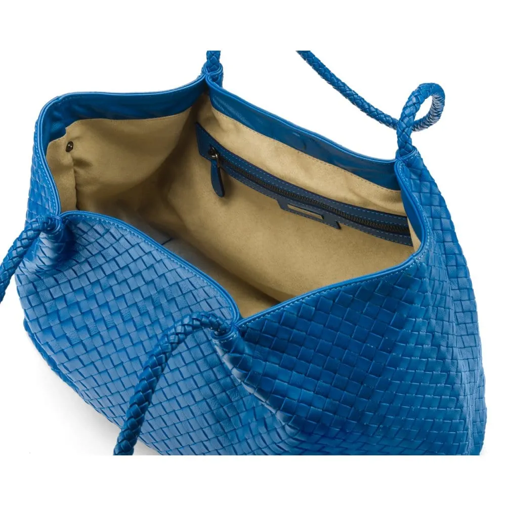 Cassidy Woven Slouchy Bag - Cobalt