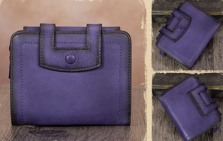 Chic Womens Short Leather Clutch Wallet With Coin Pocket and Card Holders for Women