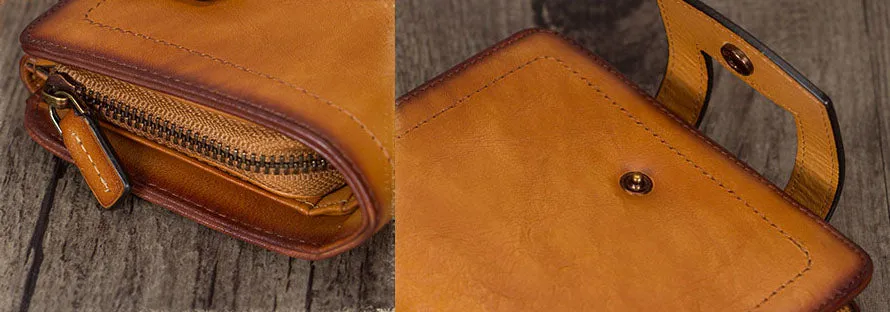 Chic Womens Short Leather Clutch Wallet With Coin Pocket and Card Holders for Women