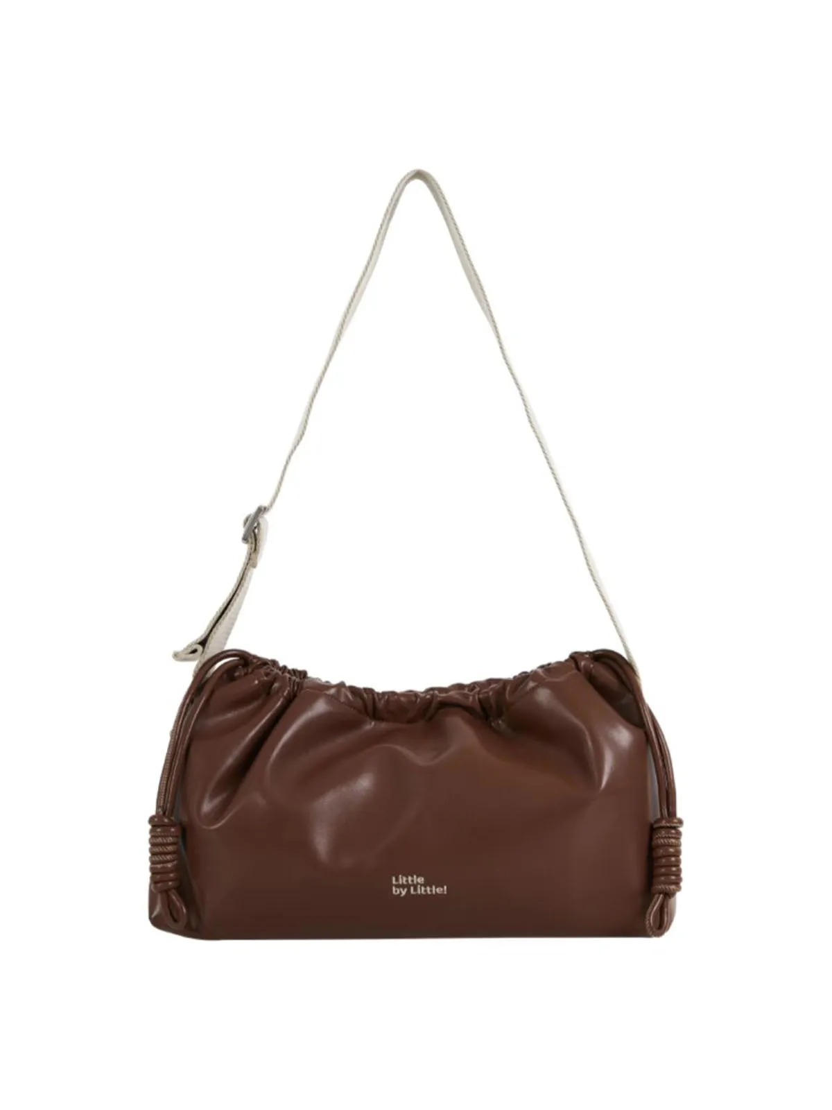 Classic Black Drawstring Soft Square Bag with Wide Shoulder Strap