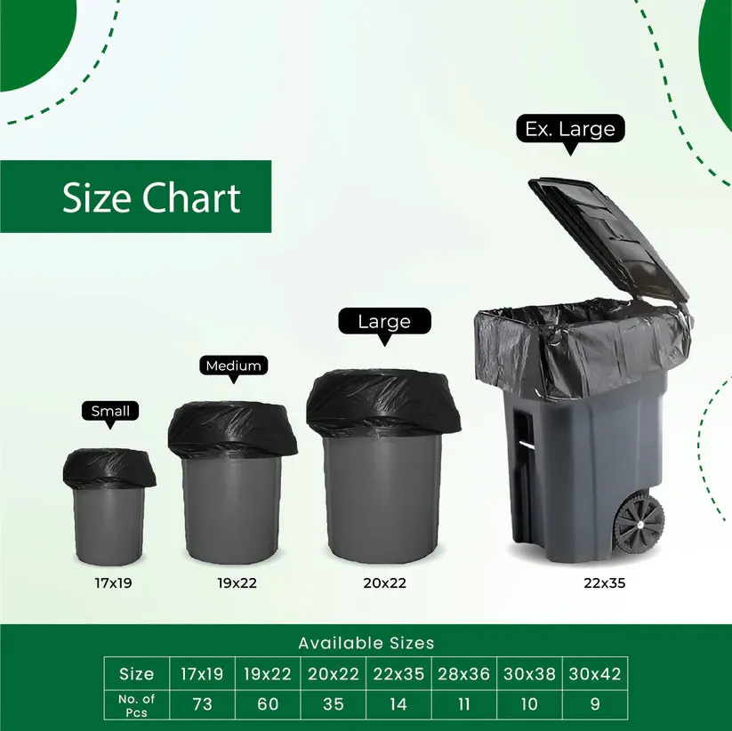 Ecobharat Bio degradable and compostable bags | 28x36 (11 pieces) | Black