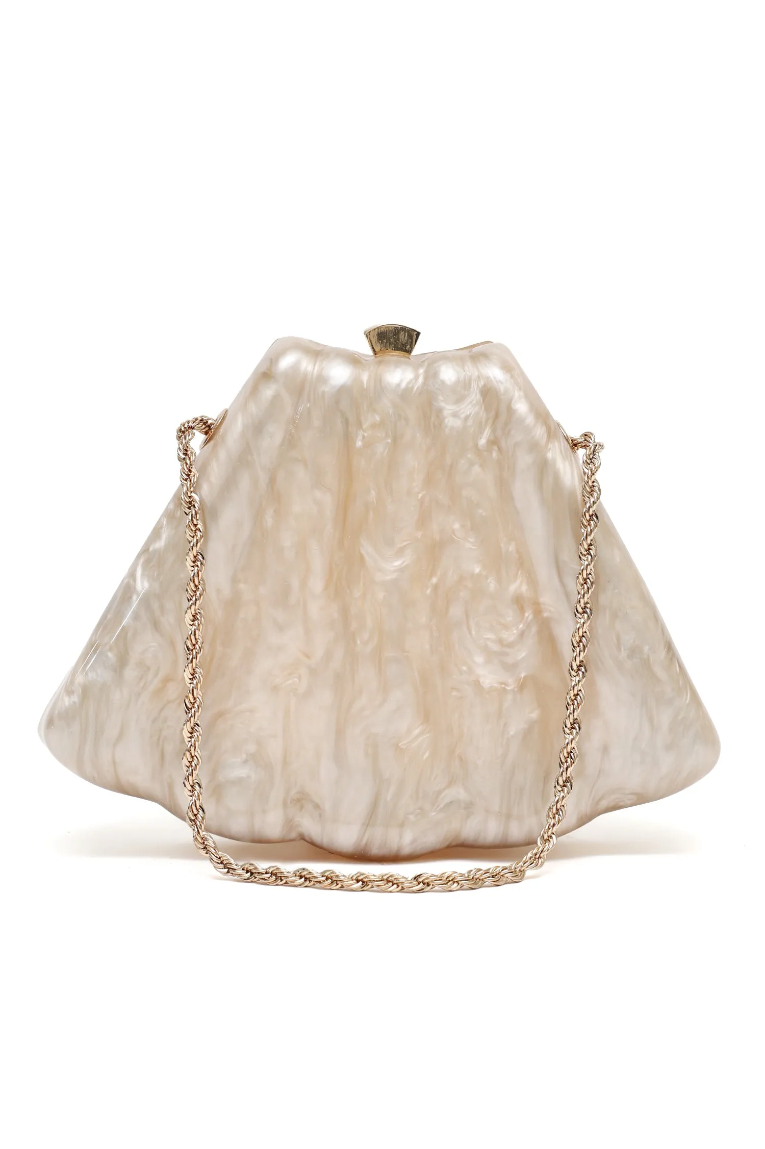 ELEGANT SHELL CLUTCH-APRICOT