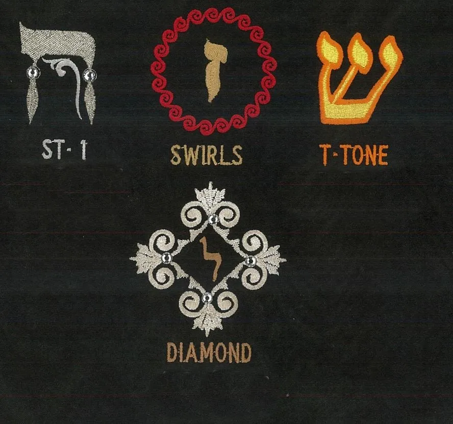 Embroider Letters in Styles & Colors Hebrew & English