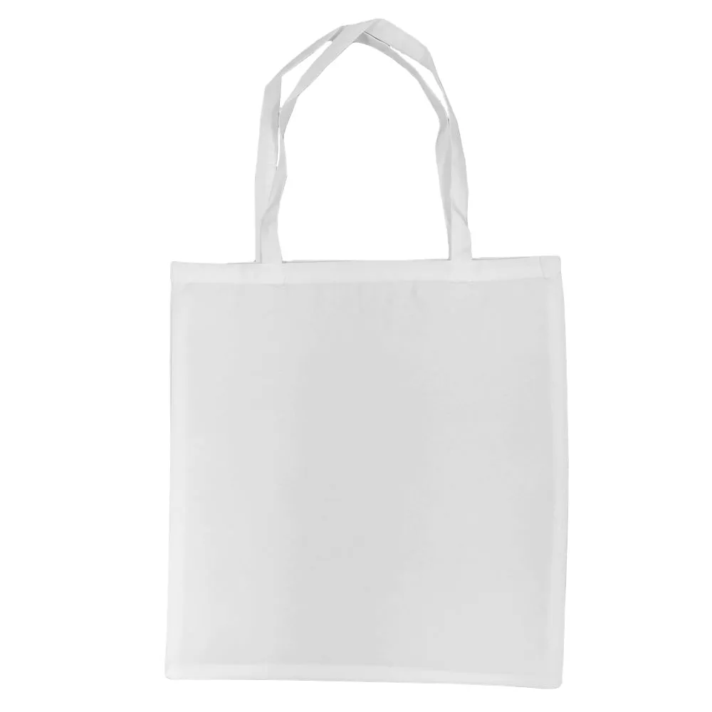 FULL CARTON - 100 x Tote Bags - Venice - Satin White - 38cm x 40cm - Short Handles