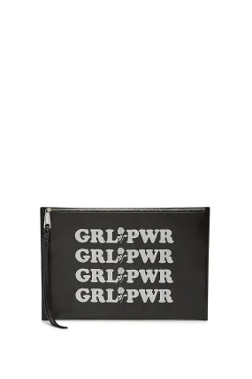 Grl Pwr Large Zip Clutch