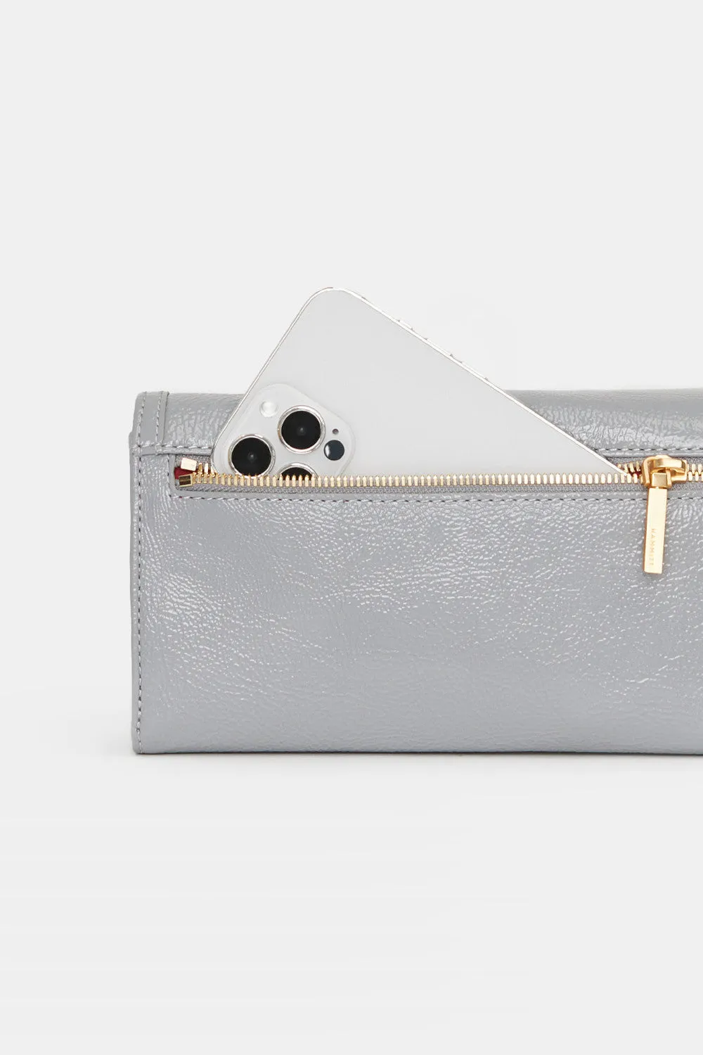 Hammit AJ Crossbody Clutch in Marina Glaze Brushed Gold Hammered