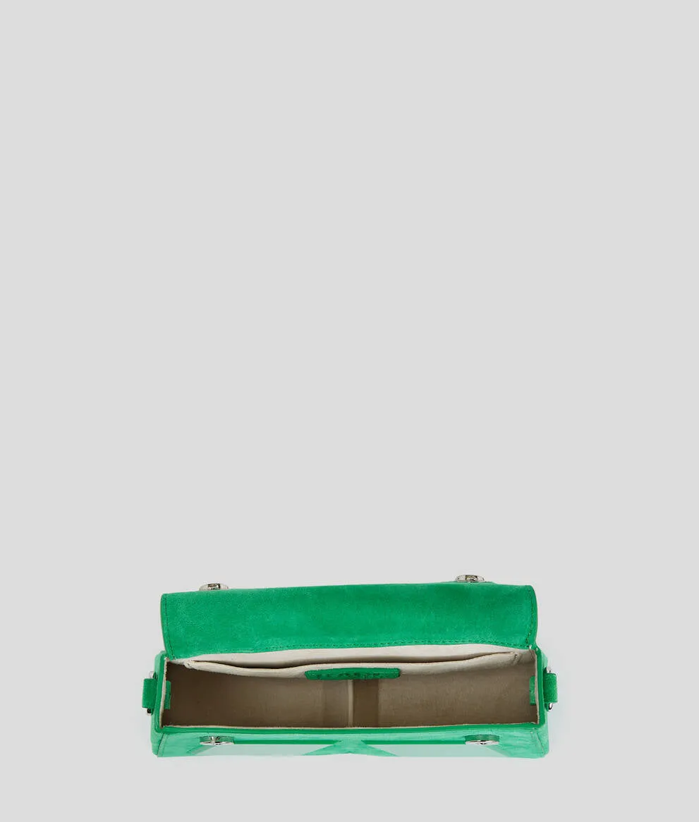 IKON K SMALL SUEDE CROSSBODY BAG
