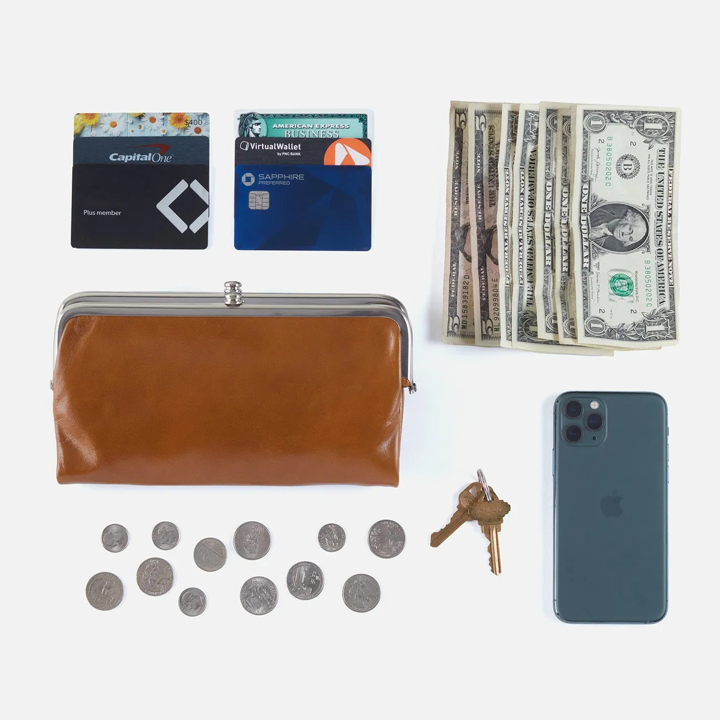 Lauren Clutch-Wallet in Polished Leather - Claret