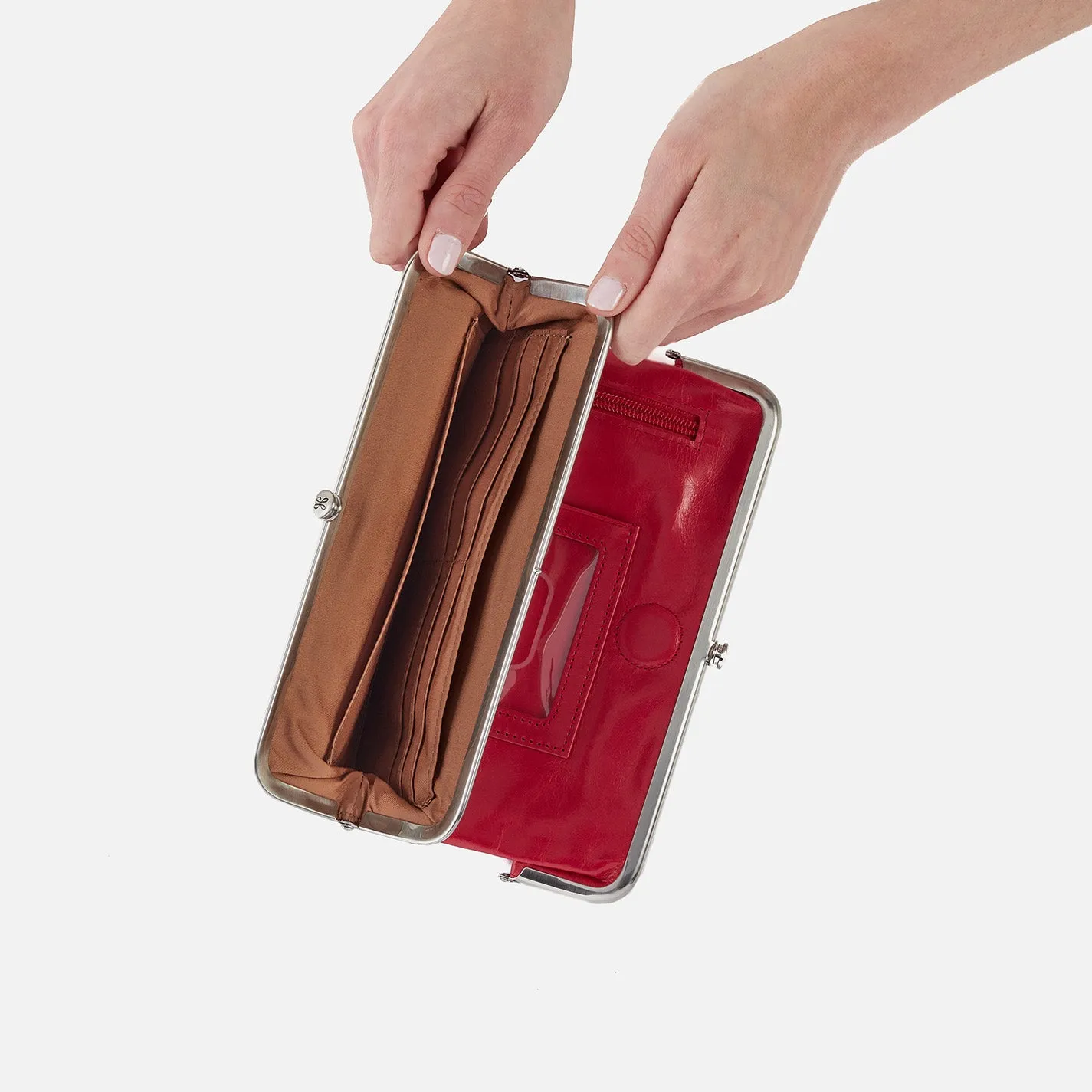 Lauren Clutch-Wallet in Polished Leather - Claret