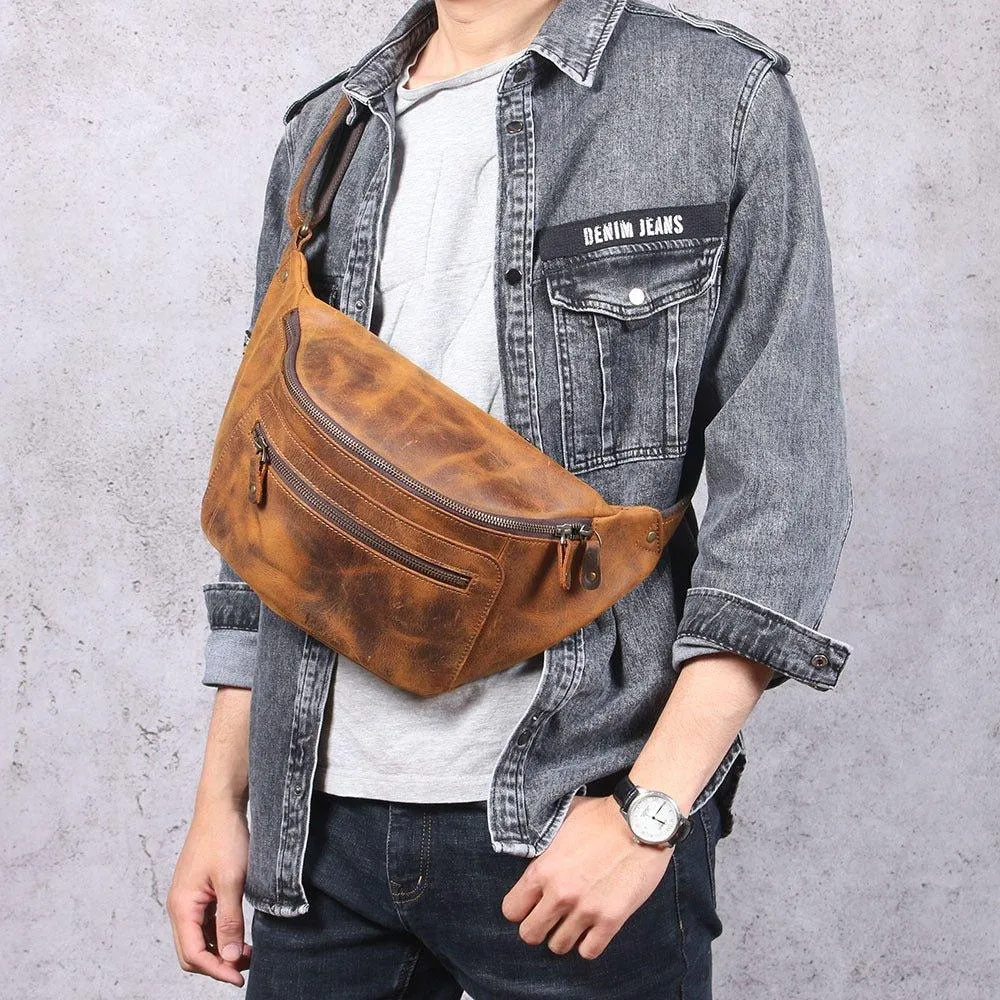 Leather Cross Body Bag for Men