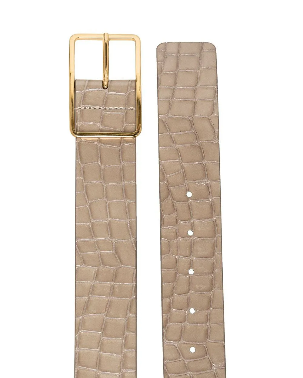 Light Taupe Molly Croco Leather Belt