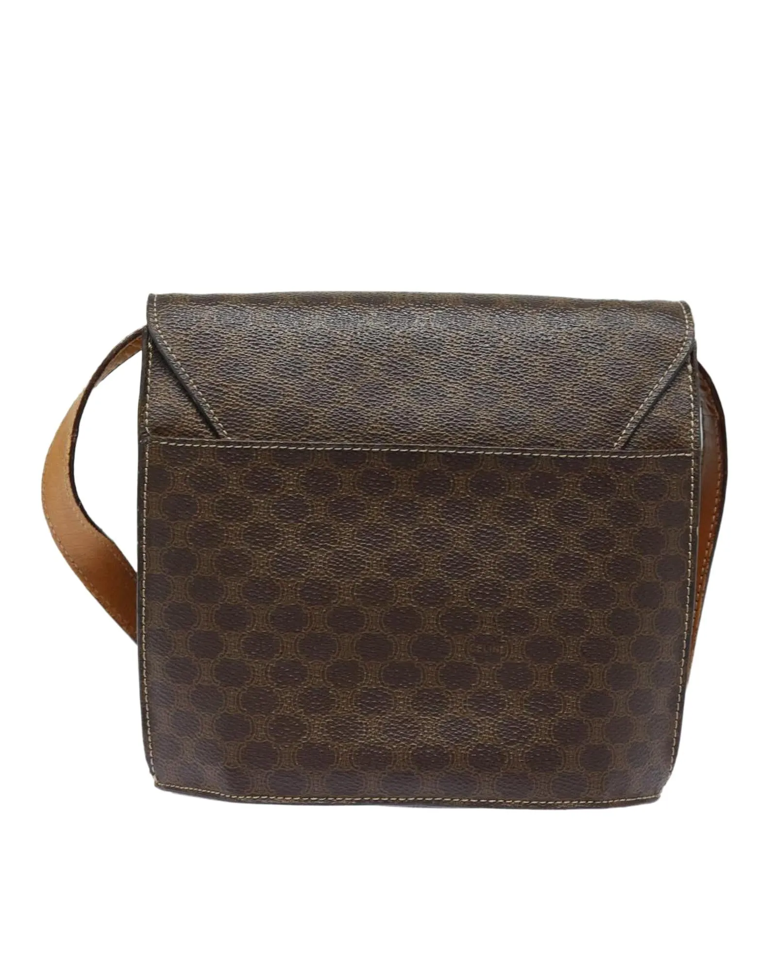 Macadam Canvas Shoulder Bag with PVC Leather Trim and Gold Accents