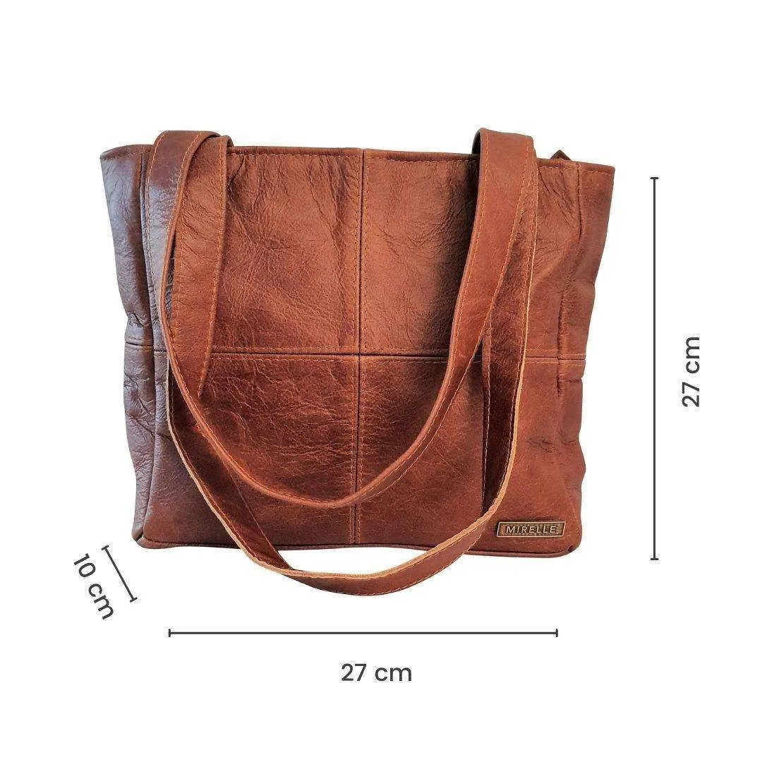 Mirelle Leather Classic Shopper Handbag - Small