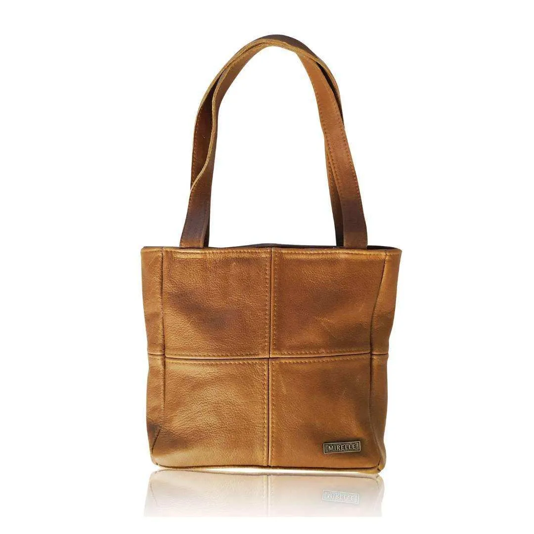 Mirelle Leather Classic Shopper Handbag - Small