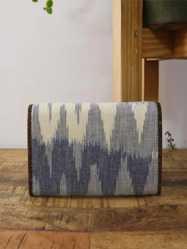 Multi Grey Vegan Leather and Ikat Weave Purse