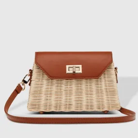 Natural Wicker Shoulder Bag | Tan