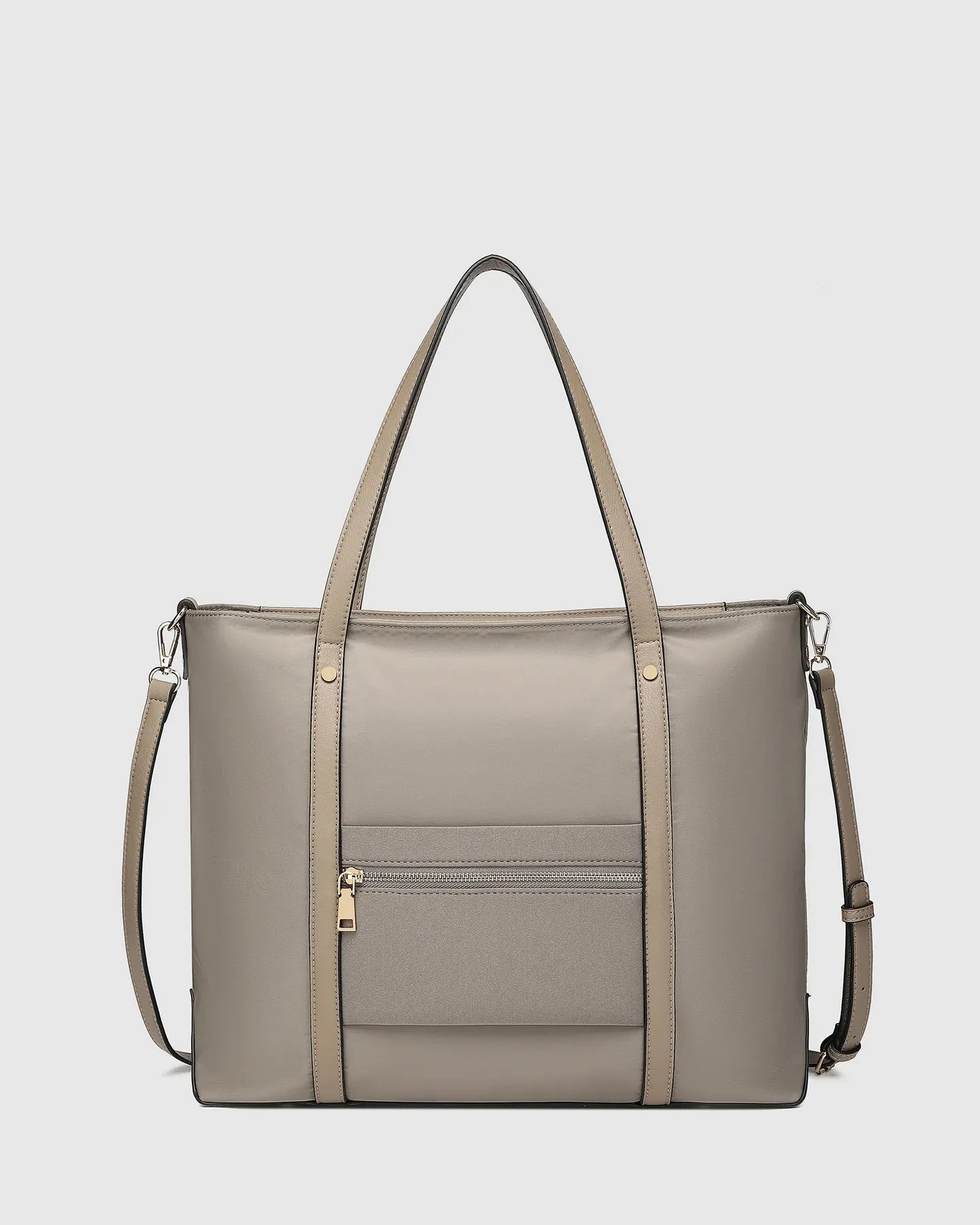 NORA NYLON TOTE BAG COFFEE