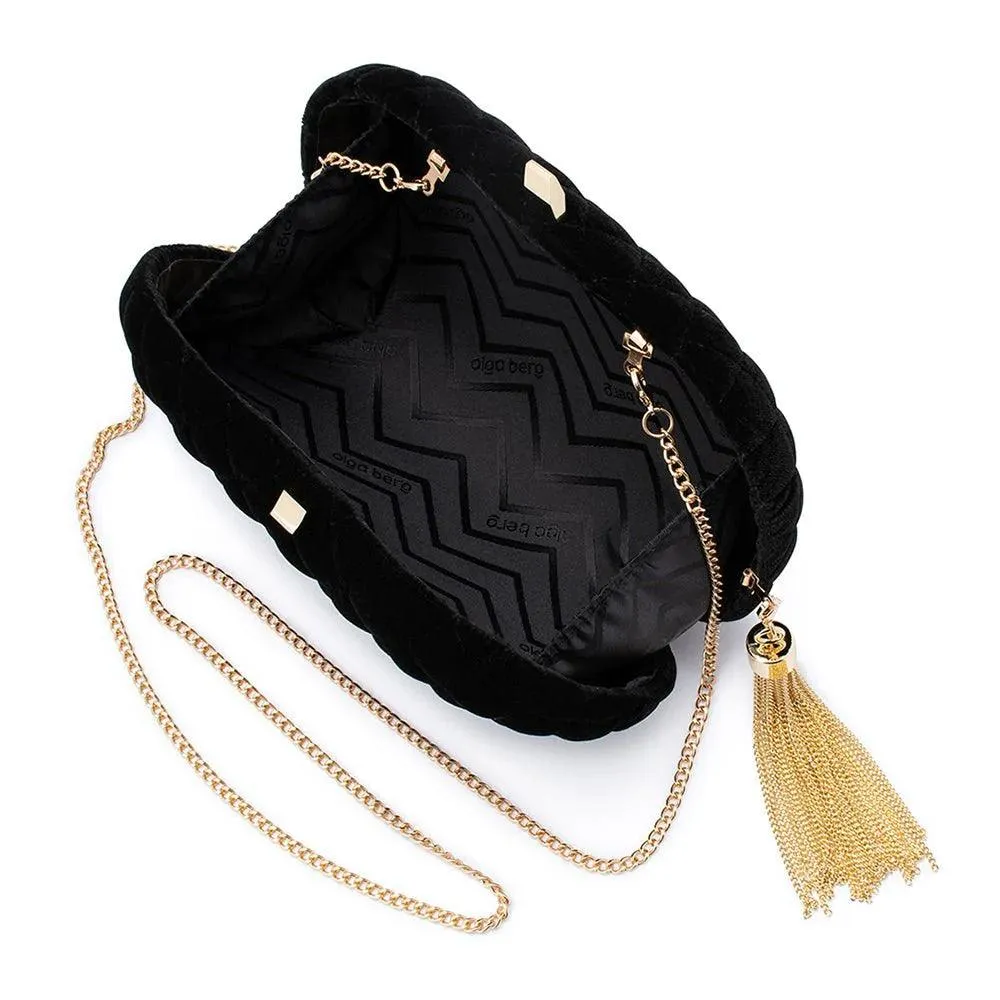 OB4787 RIKKI QUILTED VELVET CLUTCH