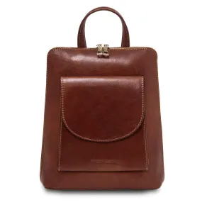 Paris - Small Convertible Leather Backpack For Women | TL142410