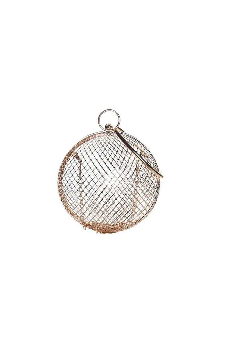 Rose Gold Metal Tennis Chain Handbag
