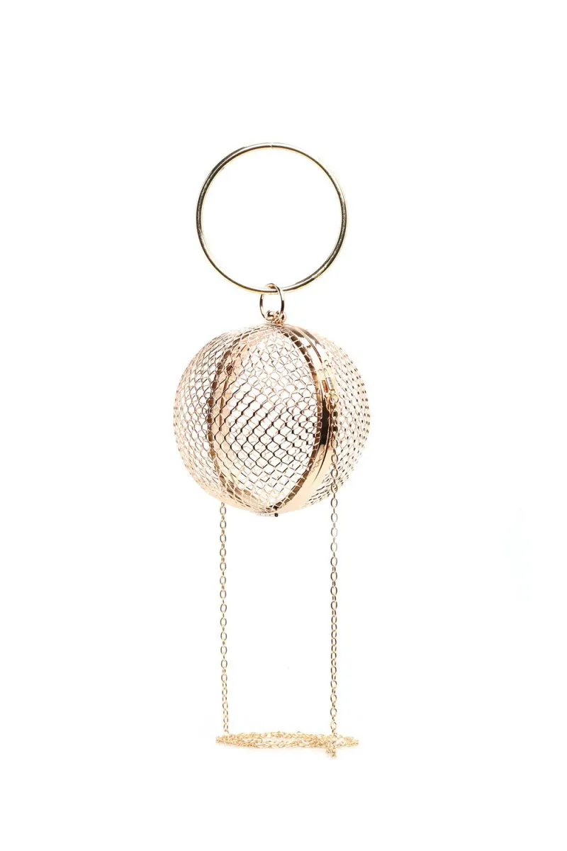 Rose Gold Metal Tennis Chain Handbag