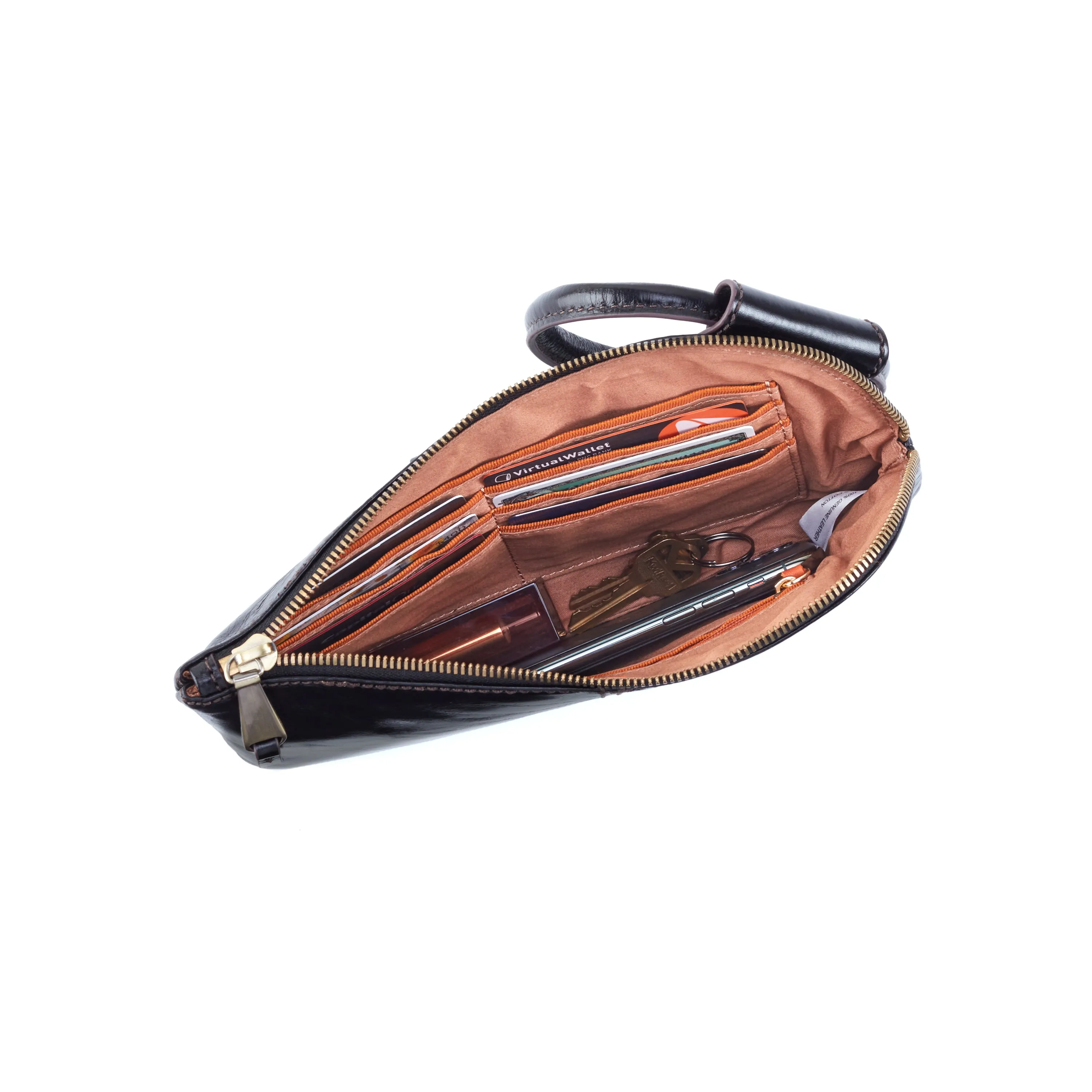 Sable Wristlet in Polished Leather - Cherry Blossom