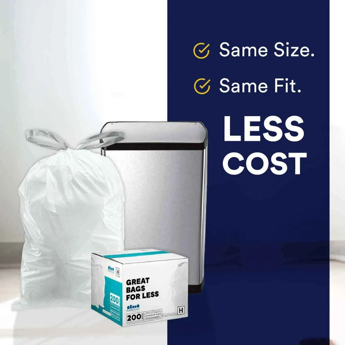 Simplehuman®* Compatible Trash Bags - Code P - 13-16 Gallon - 200/Case