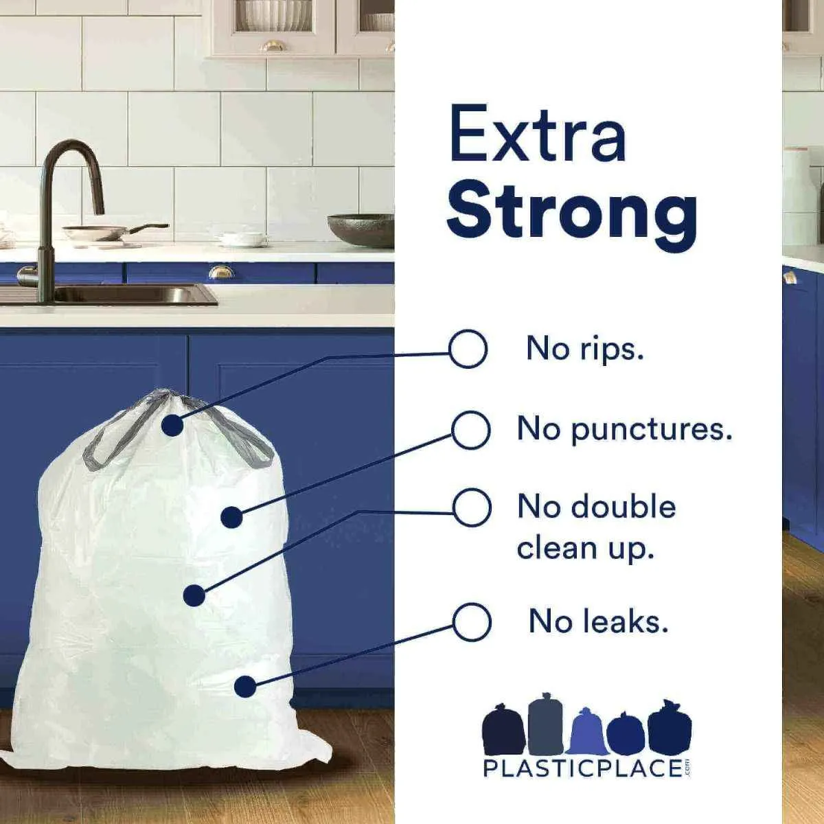 Simplehuman®* Compatible Trash Bags - Code P - 13-16 Gallon - 200/Case