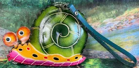 Snail Leather Wristlet