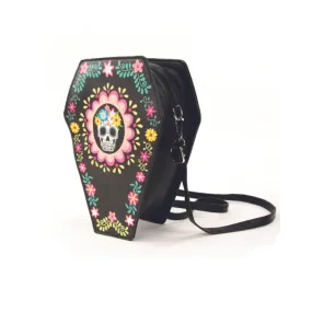 Sugar Skull Coffin Crossbody Bag