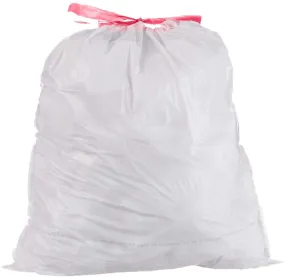 Tall Kitchen Trash Bags Strong with Drawstring, 0.9 mil, White,