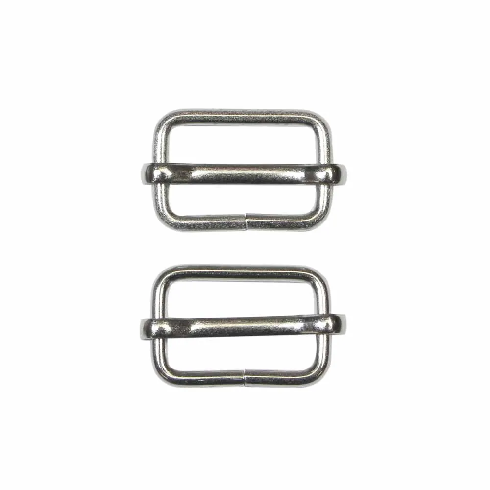 UNIQUE SEWING Slide Buckle - Metal - 25mm (1") - Silver - 2 pcs