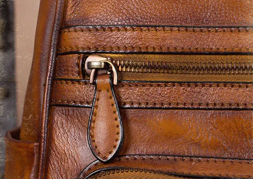 Unique Womens Square Leather Backpacks Purse Satchel Bag for Women